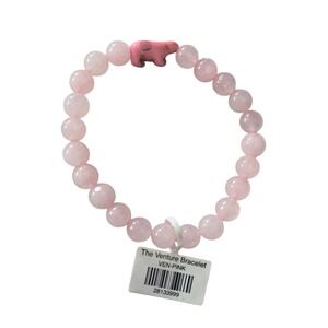 Fahlo‎ Voyage Polar Bear Tracking Bracelet - Beaded Stone Glass Pink NWT